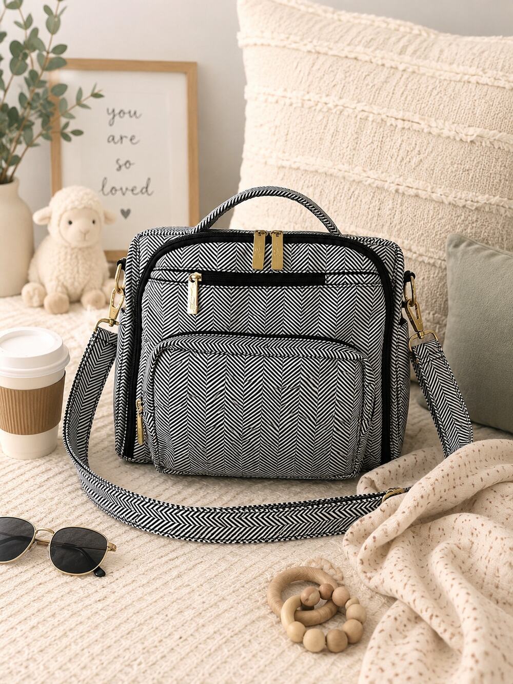JuJuBe BFF Queen Of The Nile Diaper Bag Backpack Chevron